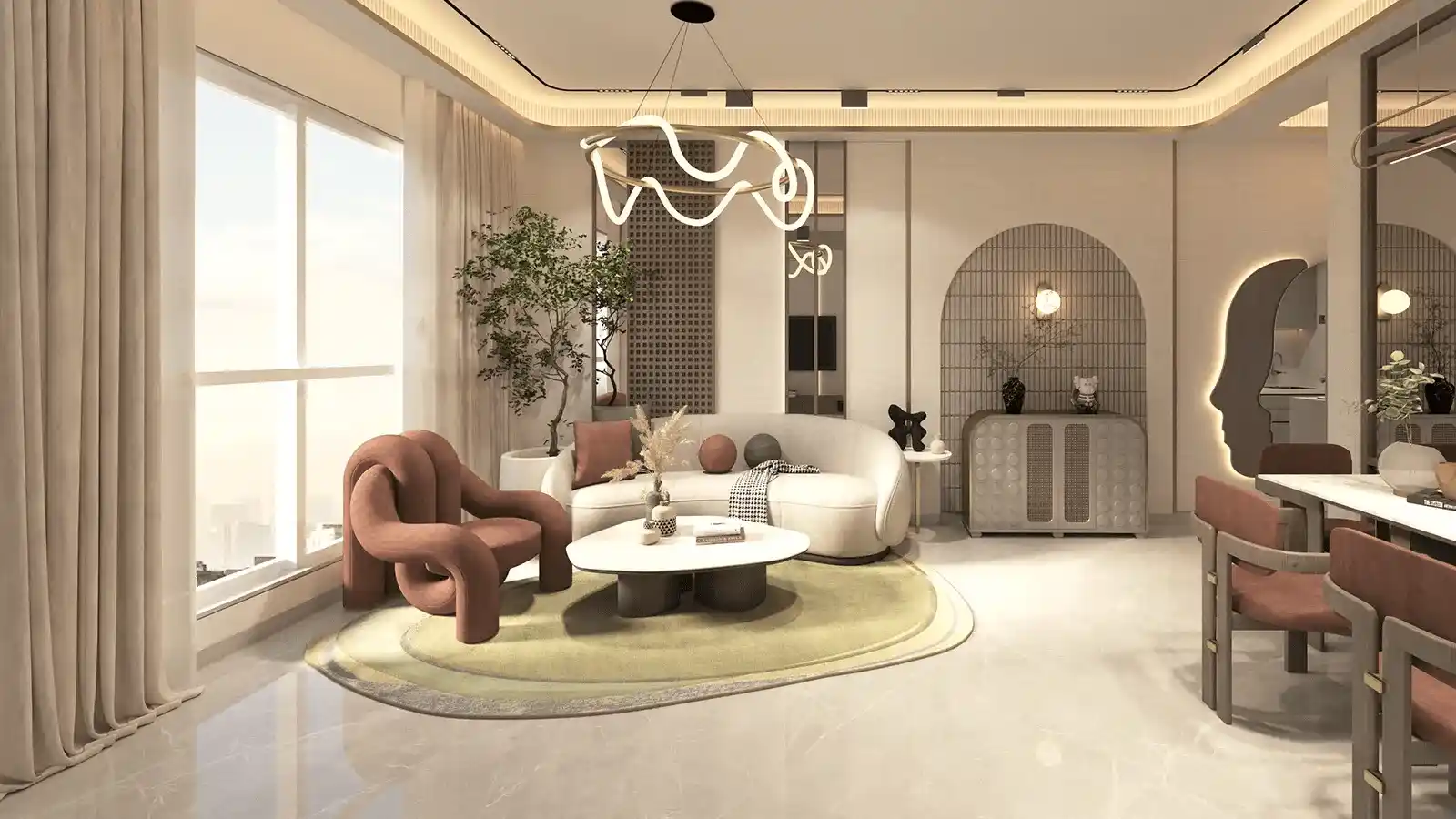 Spacious living room interior at BPTP Skynest Sector 80