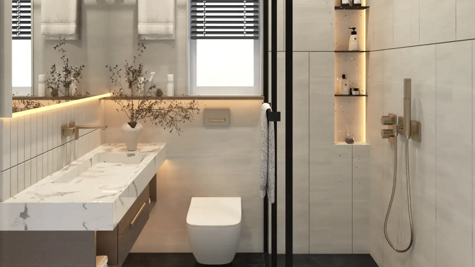 Luxury bathroom with premium sanitary fittings